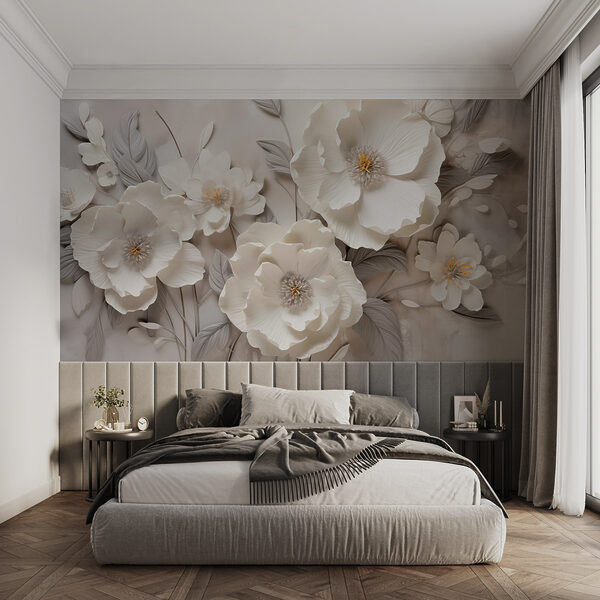 Fleurs blanches sur un mur Fleurs blanches sur un mur