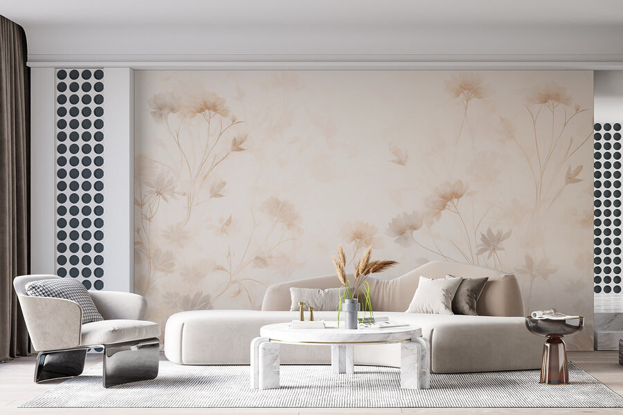 Motif floral blanc et rose