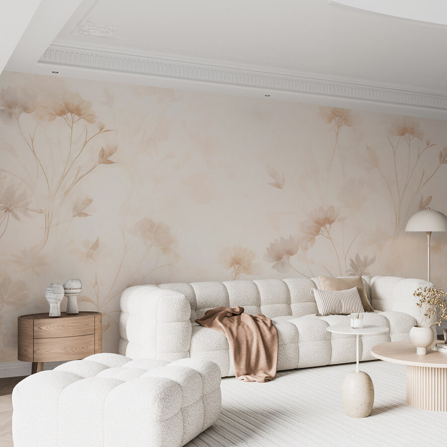 Motif floral blanc et rose