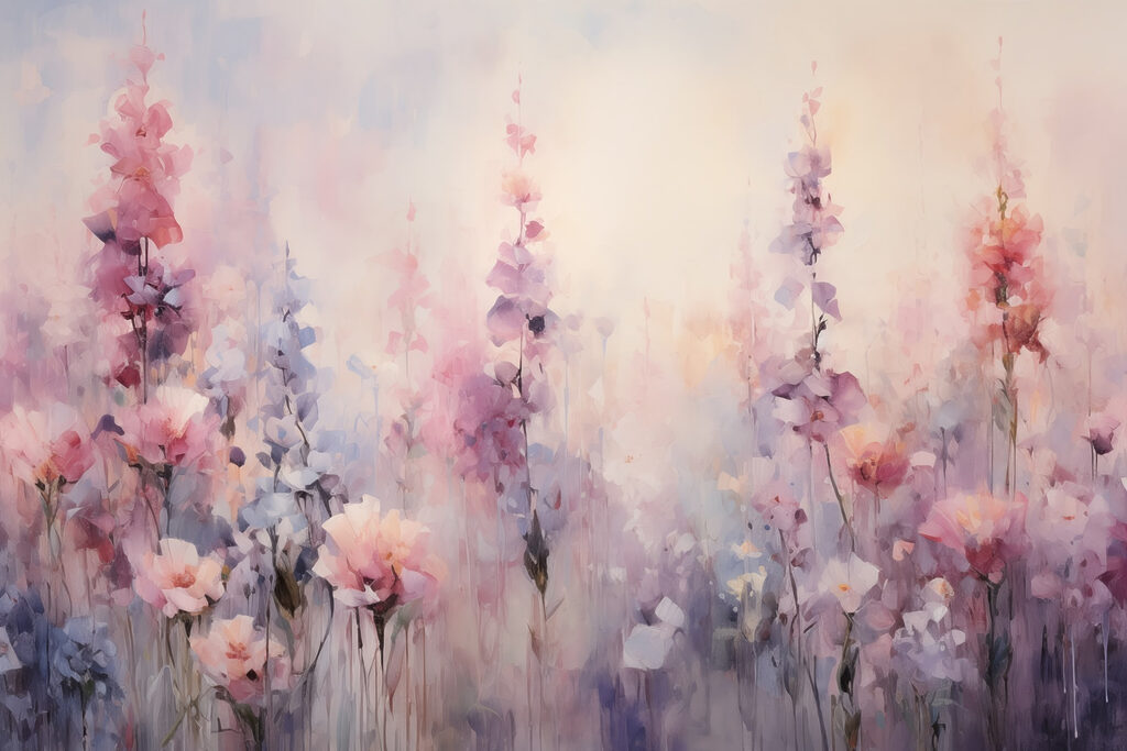 Peinture de fleurs dans un champ Peinture de fleurs dans un champ