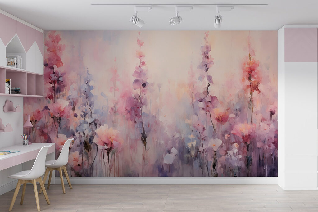 Painting of flowers in a field Painting of flowers in a field