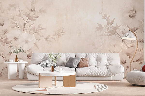 Motif de fleur blanche sur une surface blanche Motif de fleur blanche sur une surface blanche