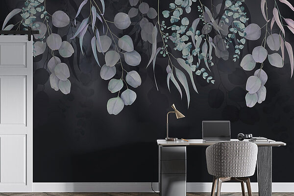 Graceful leaves against dark backdrop