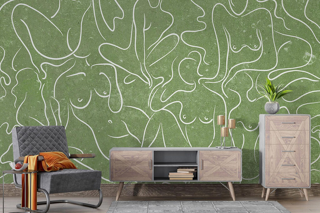 Drawing of a group of women