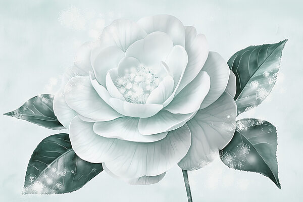 Fleur blanche avec des feuilles vertes Fleur blanche avec des feuilles vertes