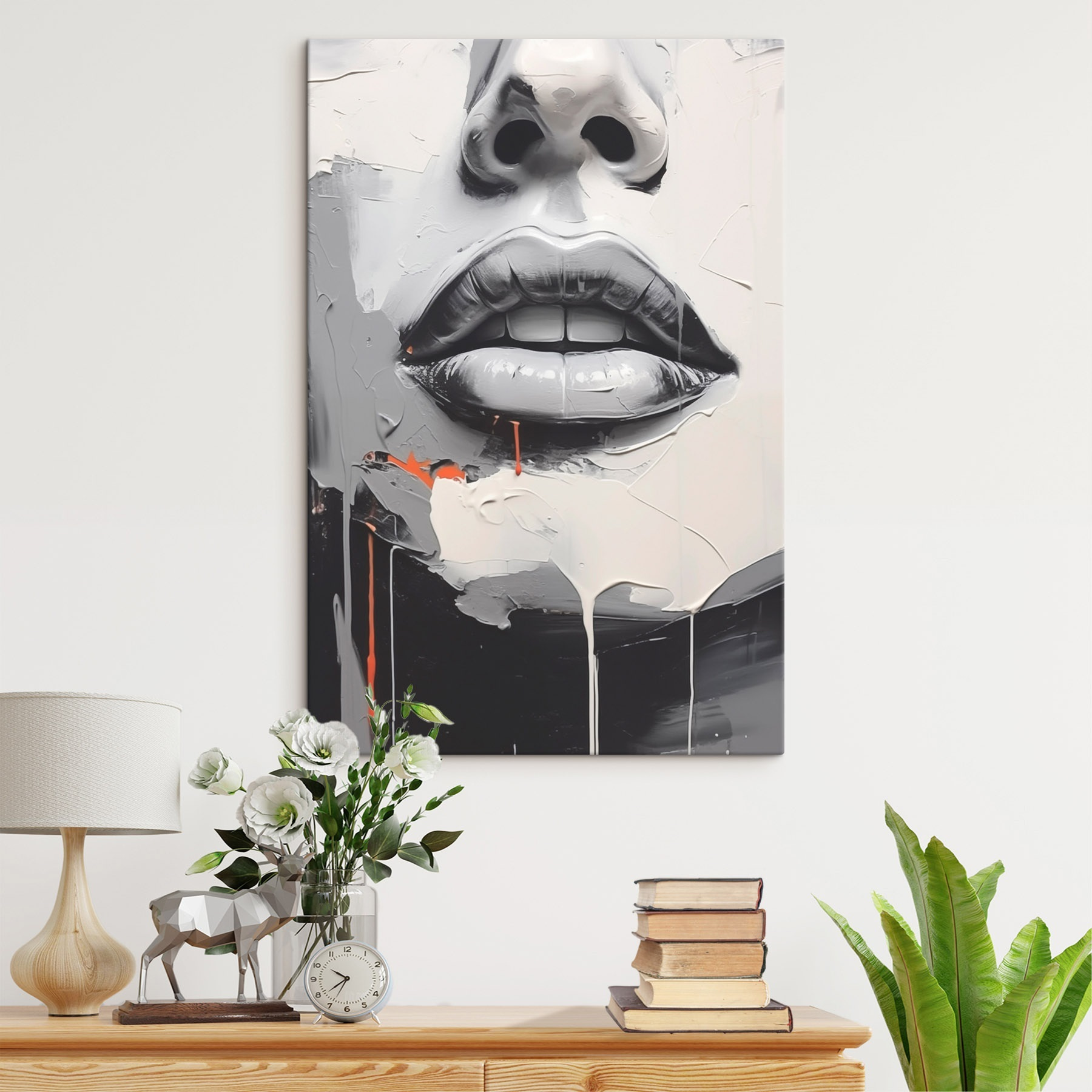 Painting of a woman's lips Painting of a woman's lips