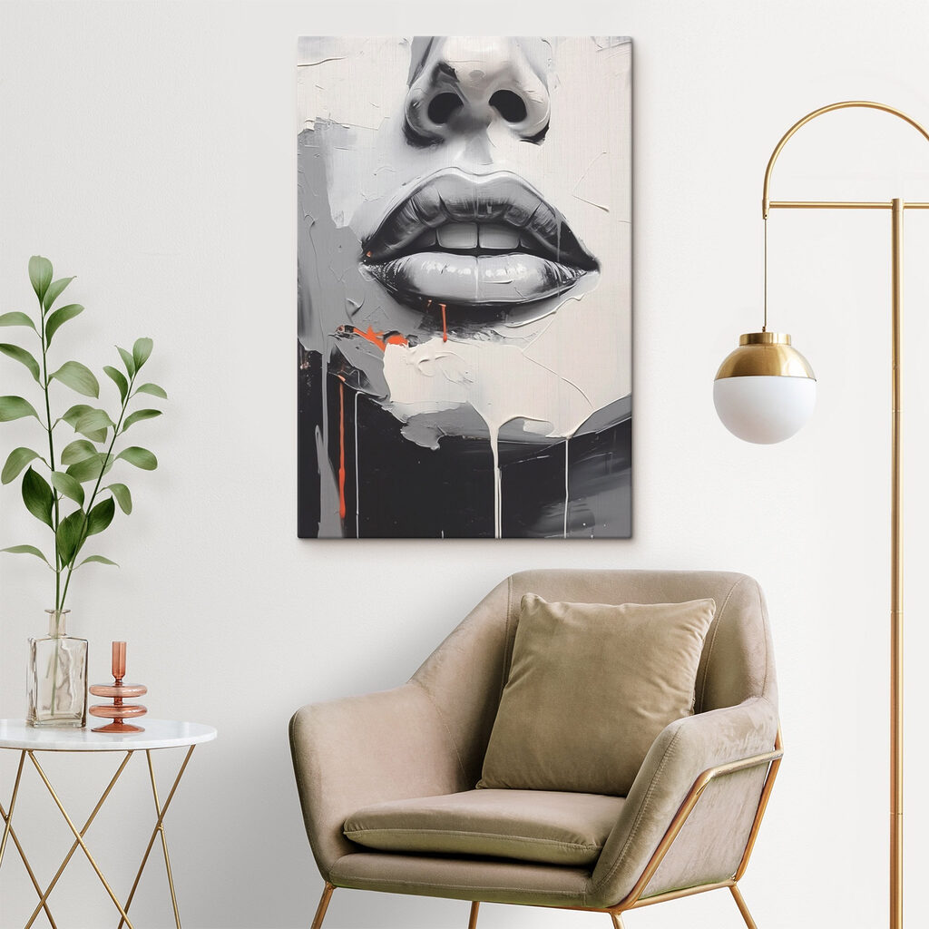 Painting of a woman's lips Painting of a woman's lips