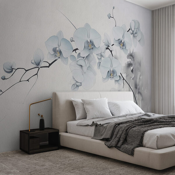Peinture d'une branche avec des fleurs blanches Peinture d'une branche avec des fleurs blanches