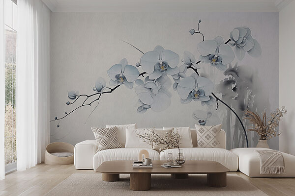 Peinture d'une branche avec des fleurs blanches Peinture d'une branche avec des fleurs blanches