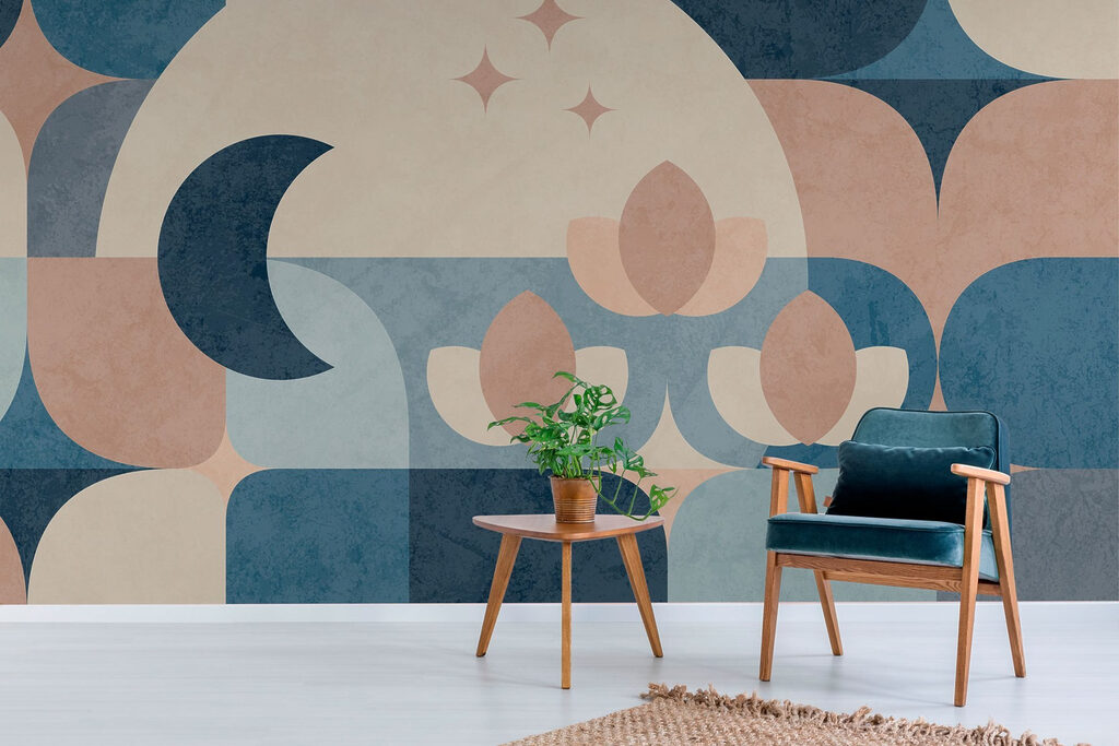 Blue and pink geometric design Blue and pink geometric design