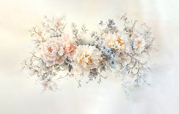 Peinture de fleurs sur une surface blanche Peinture de fleurs sur une surface blanche