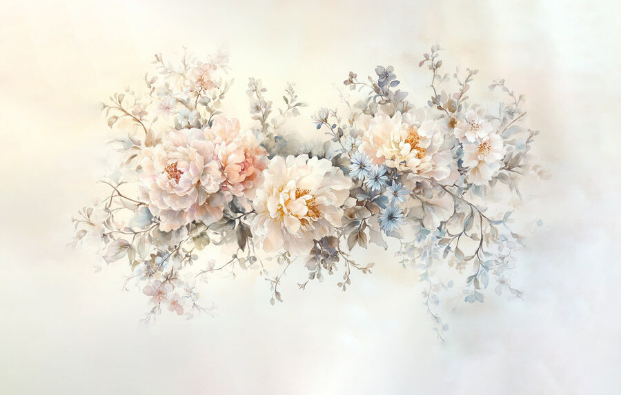 Peinture de fleurs sur une surface blanche Peinture de fleurs sur une surface blanche
