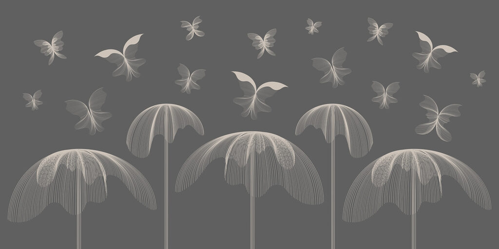 Papillons et papillons volant dans le ciel Papillons et papillons volant dans le ciel