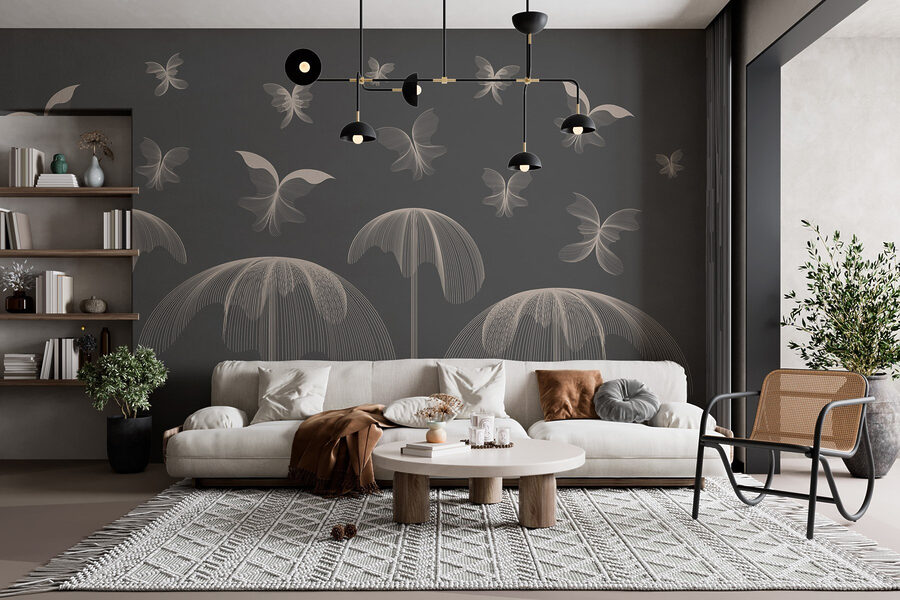 Papillons et papillons volant dans le ciel