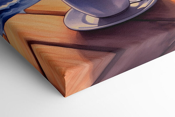 Tasse de café sur une table surplombant un plan d'eau Tasse de café sur une table surplombant un plan d'eau