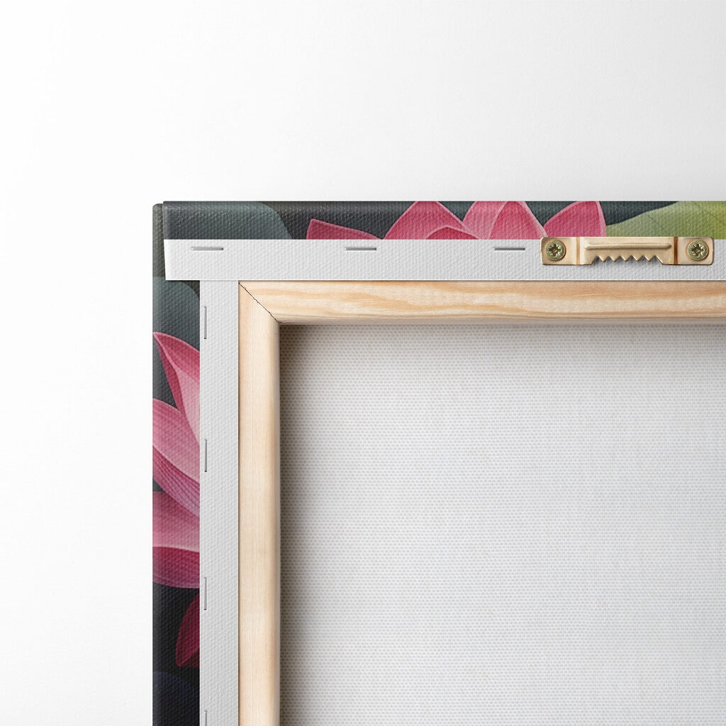 Group of pink flowers with green leaves