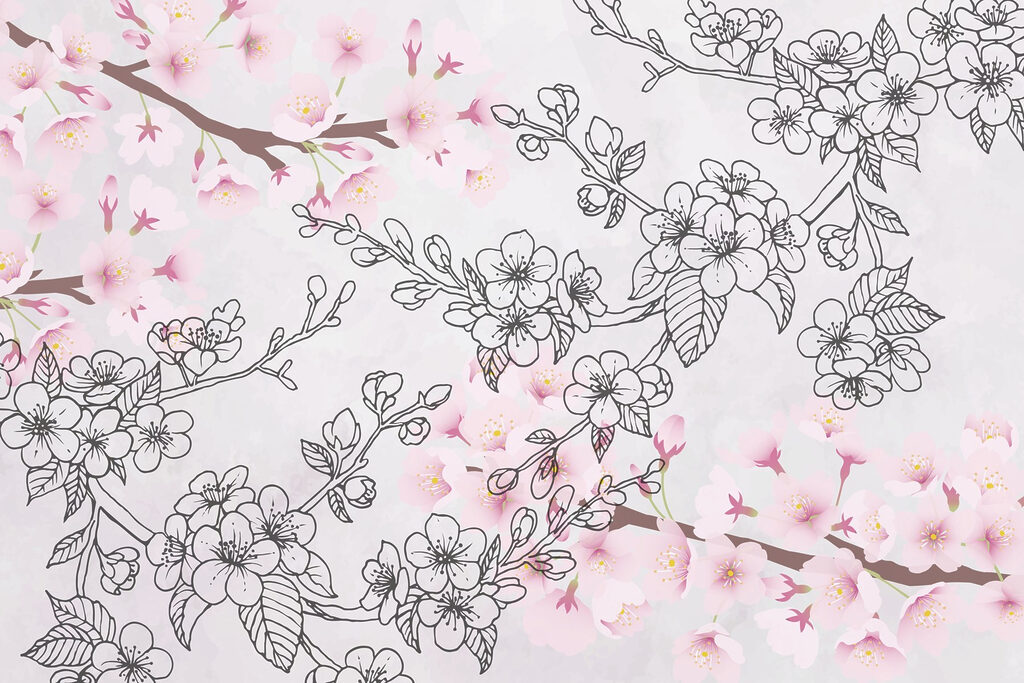 Delicate blossoms in soft pastels