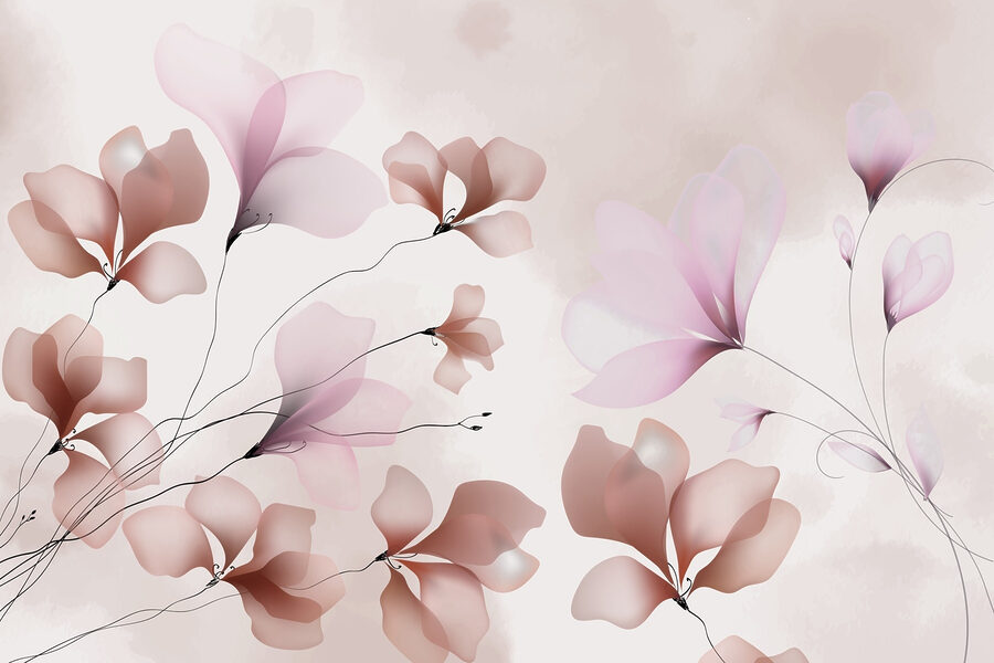 Fleurs délicates dans des tons doux et pastels