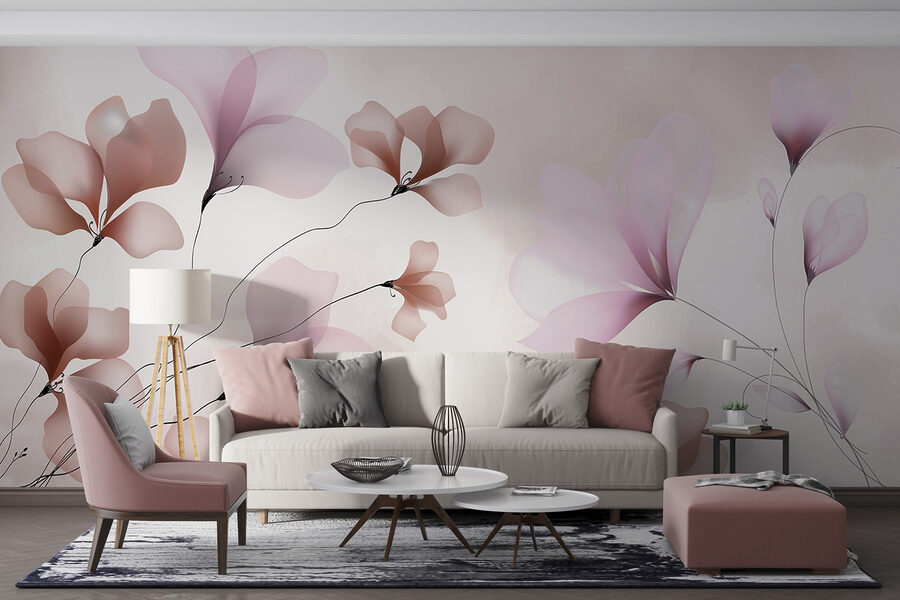 Fleurs délicates dans des tons doux et pastels