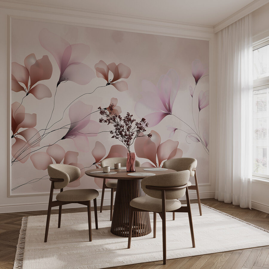 Fleurs délicates dans des tons doux et pastels