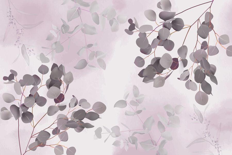 Feuilles délicates sur fond doux