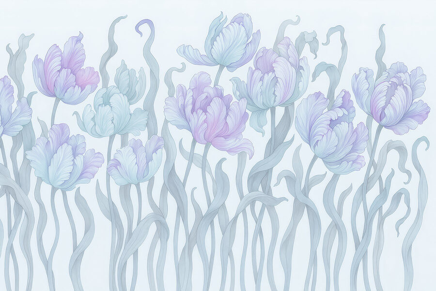 Groupe de fleurs avec feuilles
