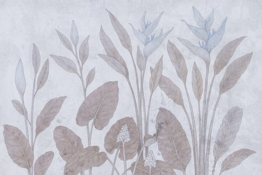 Motif botanique délicat dans des tons doux