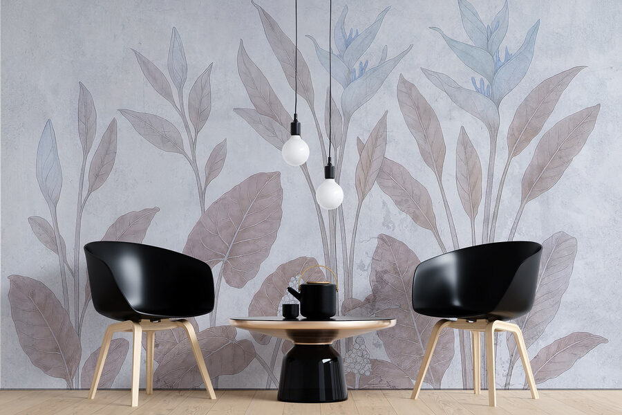 Motif botanique délicat dans des tons doux