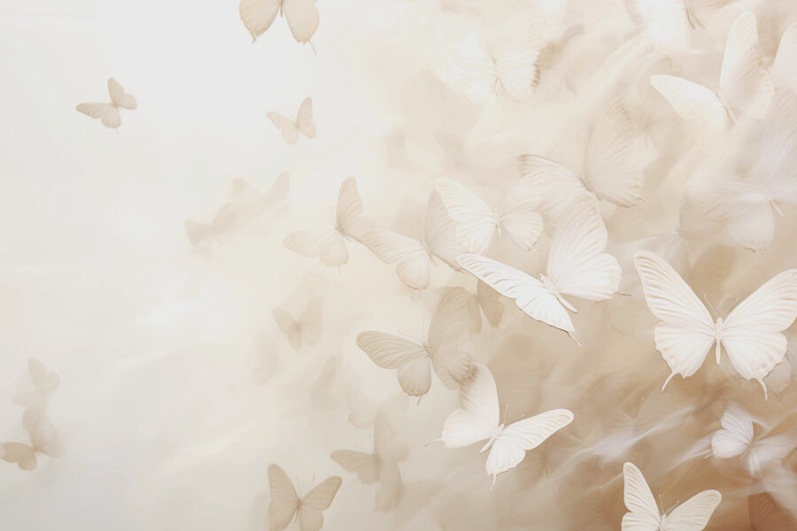 Groupe de papillons en vol