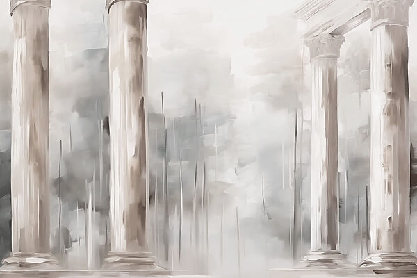 Peinture d'un bâtiment avec des colonnes Peinture d'un bâtiment avec des colonnes