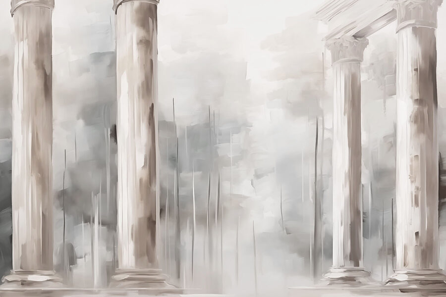 Peinture d'un bâtiment avec des colonnes