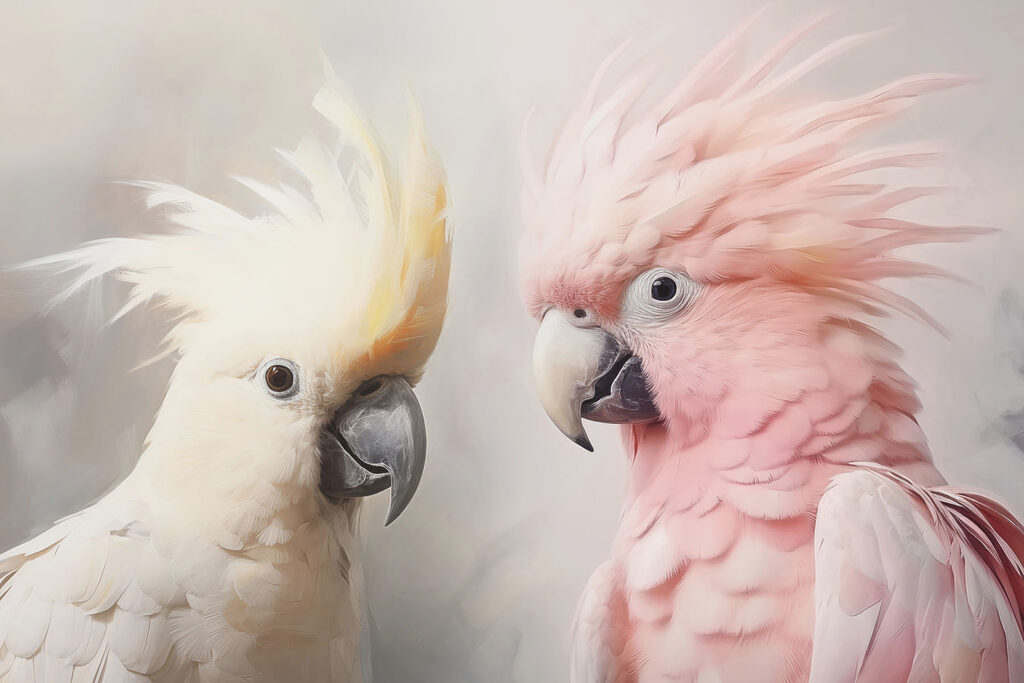 Des oiseaux élégants dans des couleurs douces Des oiseaux élégants dans des couleurs douces