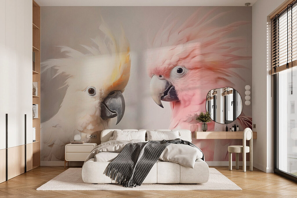 Elegant birds in soft colors