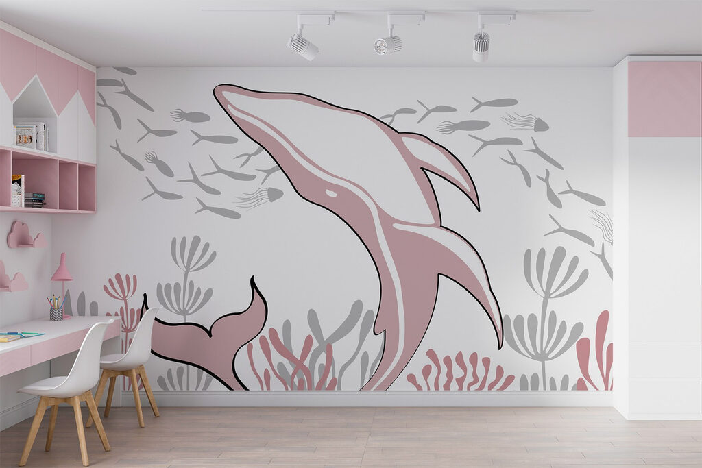 Dolphin swimming in the ocean Dolphin swimming in the ocean