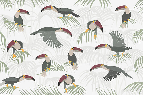 Motif des oiseaux et des plantes Motif des oiseaux et des plantes