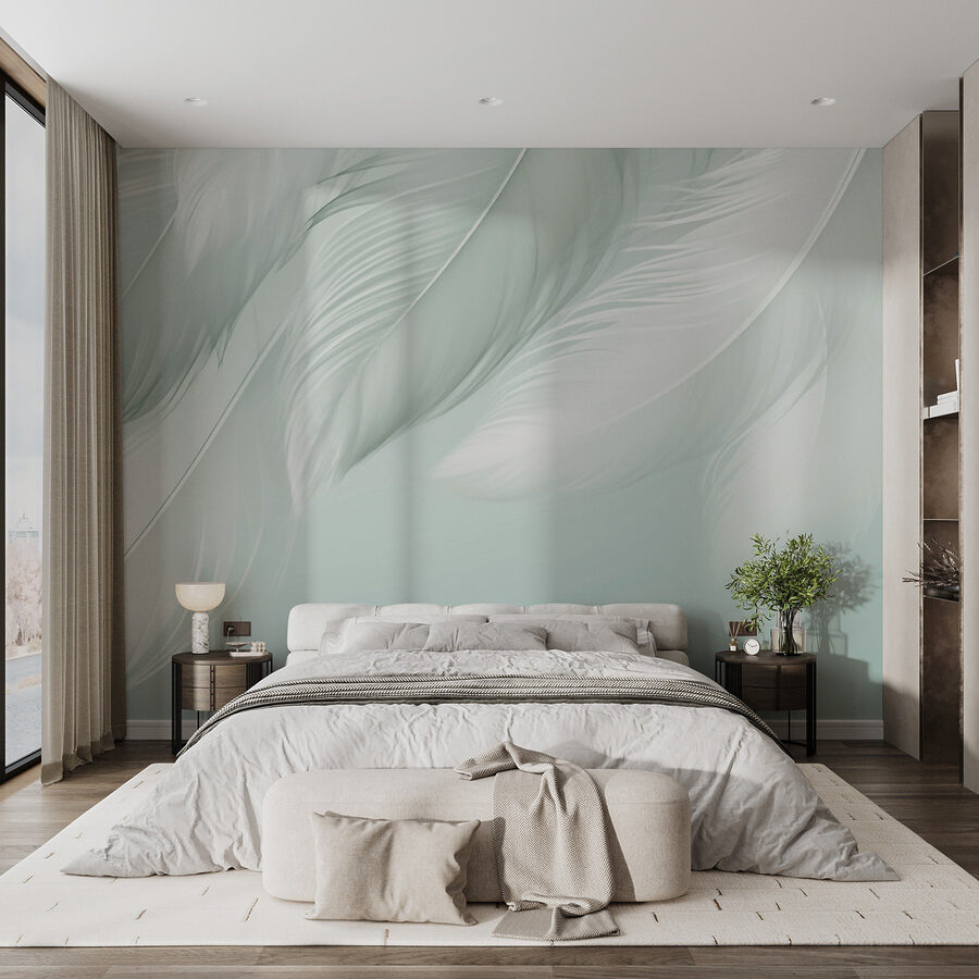 Plumes blanches sur fond blanc