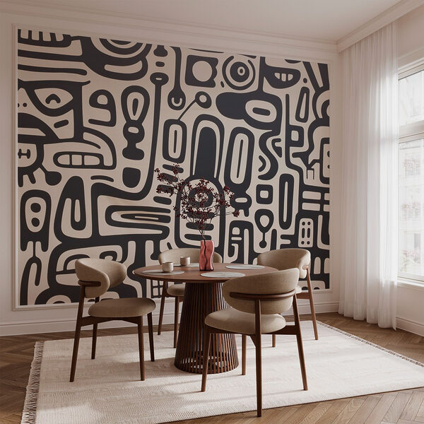 Motif noir et blanc sur une surface blanche Motif noir et blanc sur une surface blanche