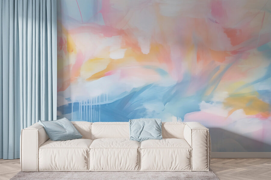 Peinture d'un ciel coloré
