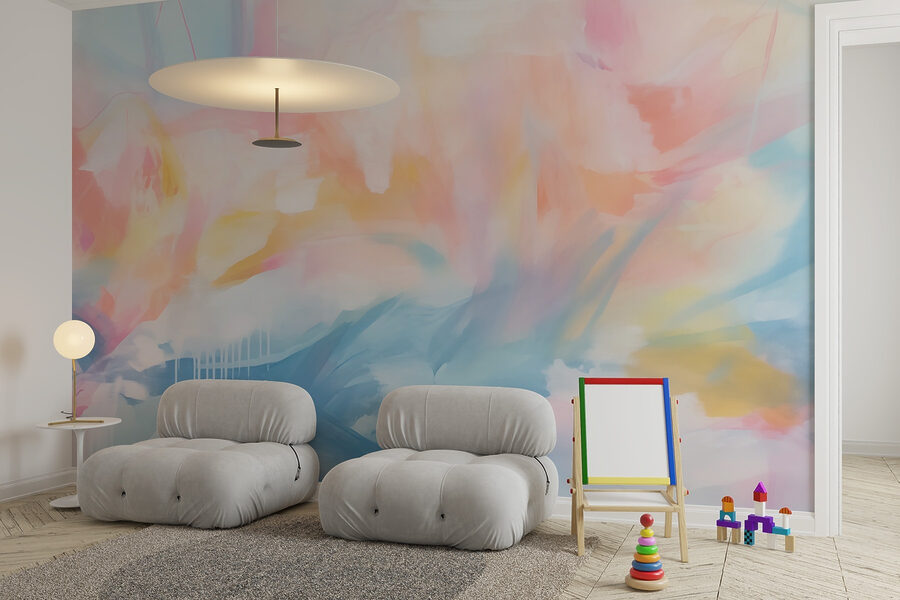 Peinture d'un ciel coloré