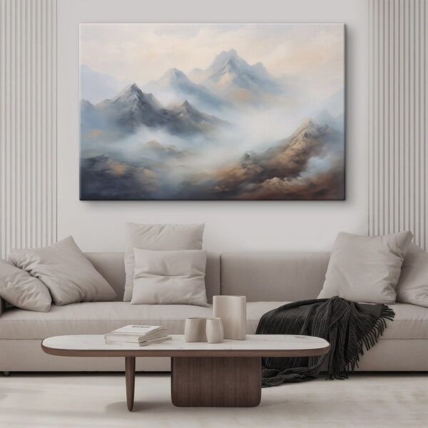 Chaîne de montagnes avec nuages Chaîne de montagnes avec nuages