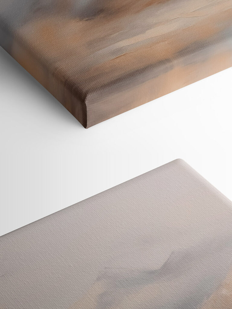 Painting of mountains and fog Painting of mountains and fog