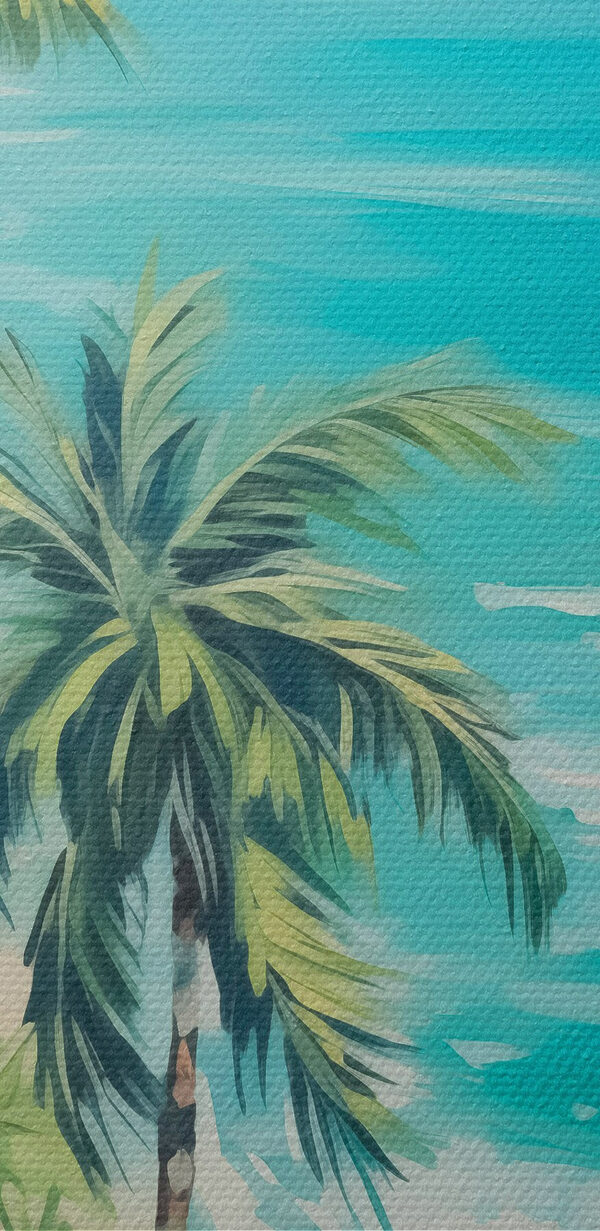 Plage avec palmiers et eau bleue Plage avec palmiers et eau bleue