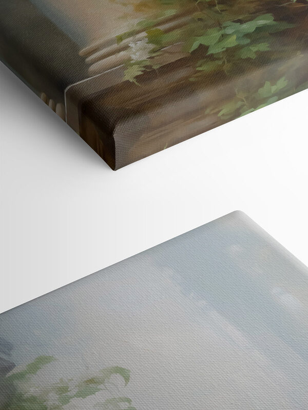 Painting of a column with ivy growing on it Painting of a column with ivy growing on it