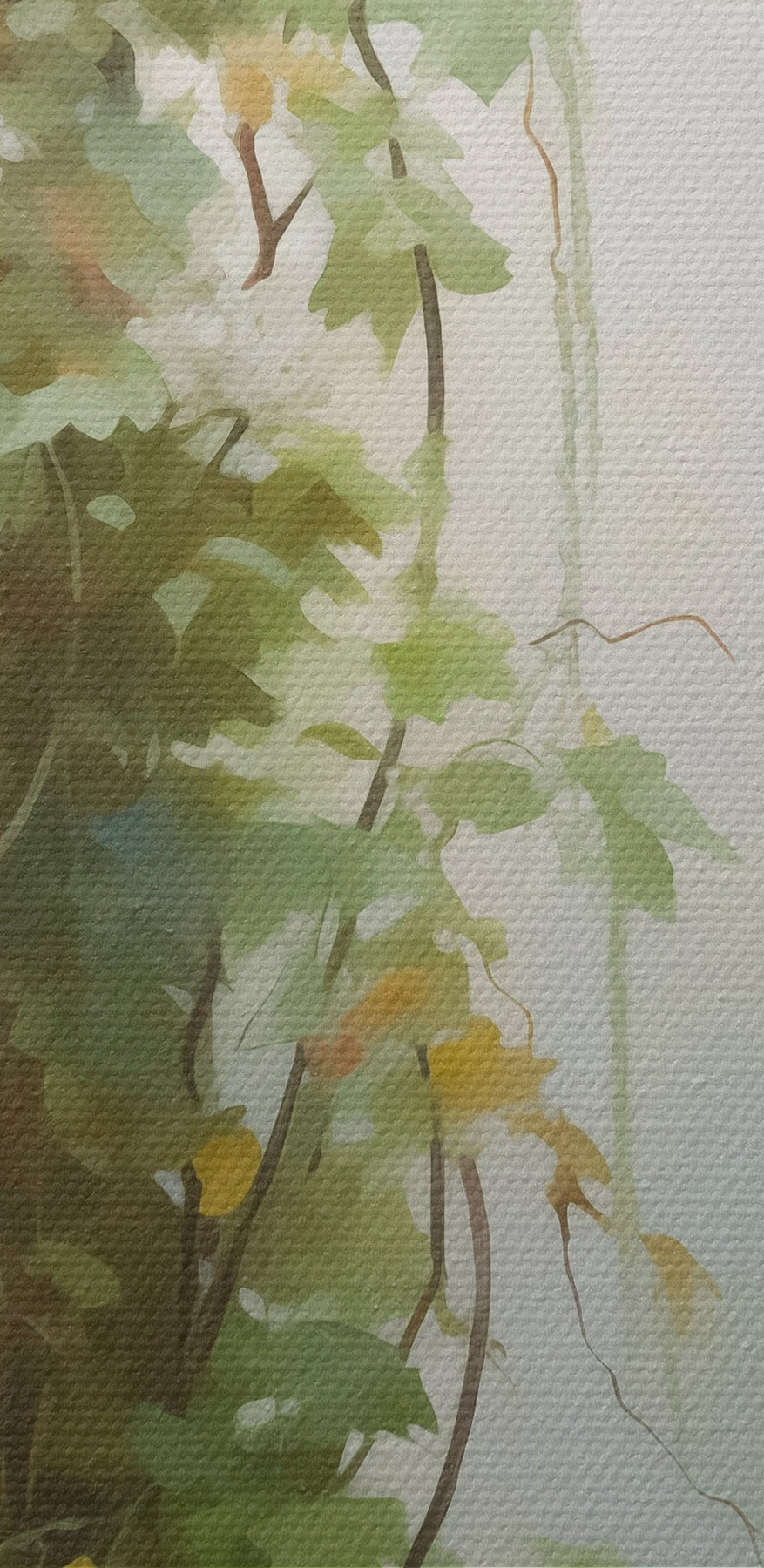 Painting of a column with ivy growing on it Painting of a column with ivy growing on it