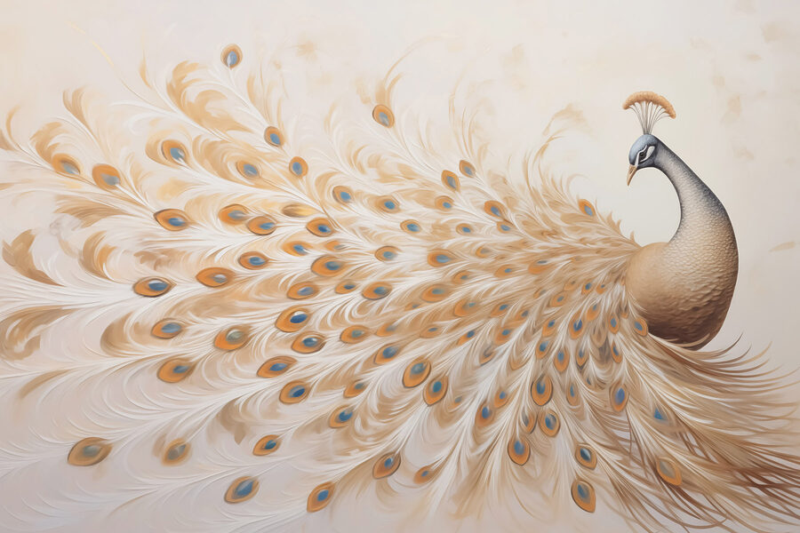 Peinture d'un paon