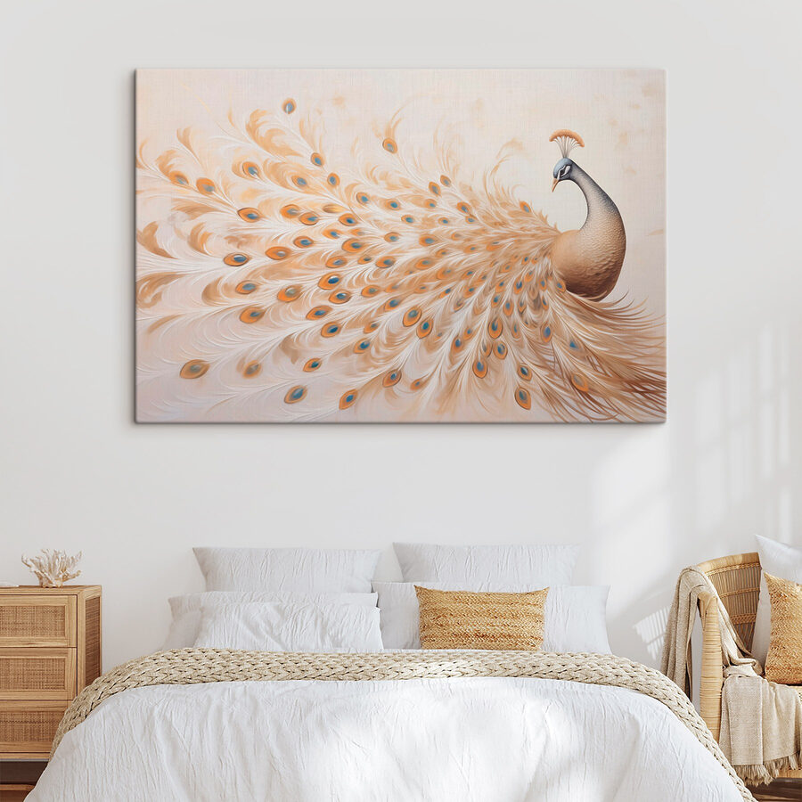 Peinture d'un paon