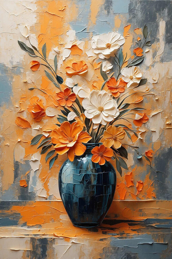 Peinture de fleurs dans un vase Peinture de fleurs dans un vase