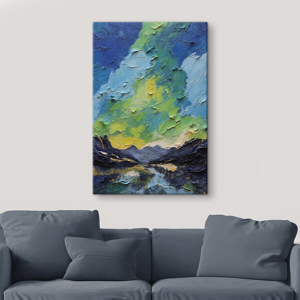 Peinture de montagnes et de nuages Peinture de montagnes et de nuages