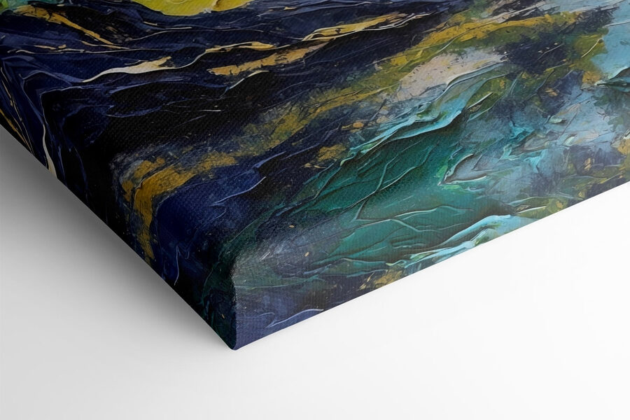 Peinture de montagnes et de nuages