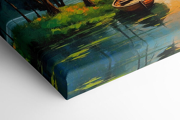Peinture d'un bateau sur un lac Peinture d'un bateau sur un lac